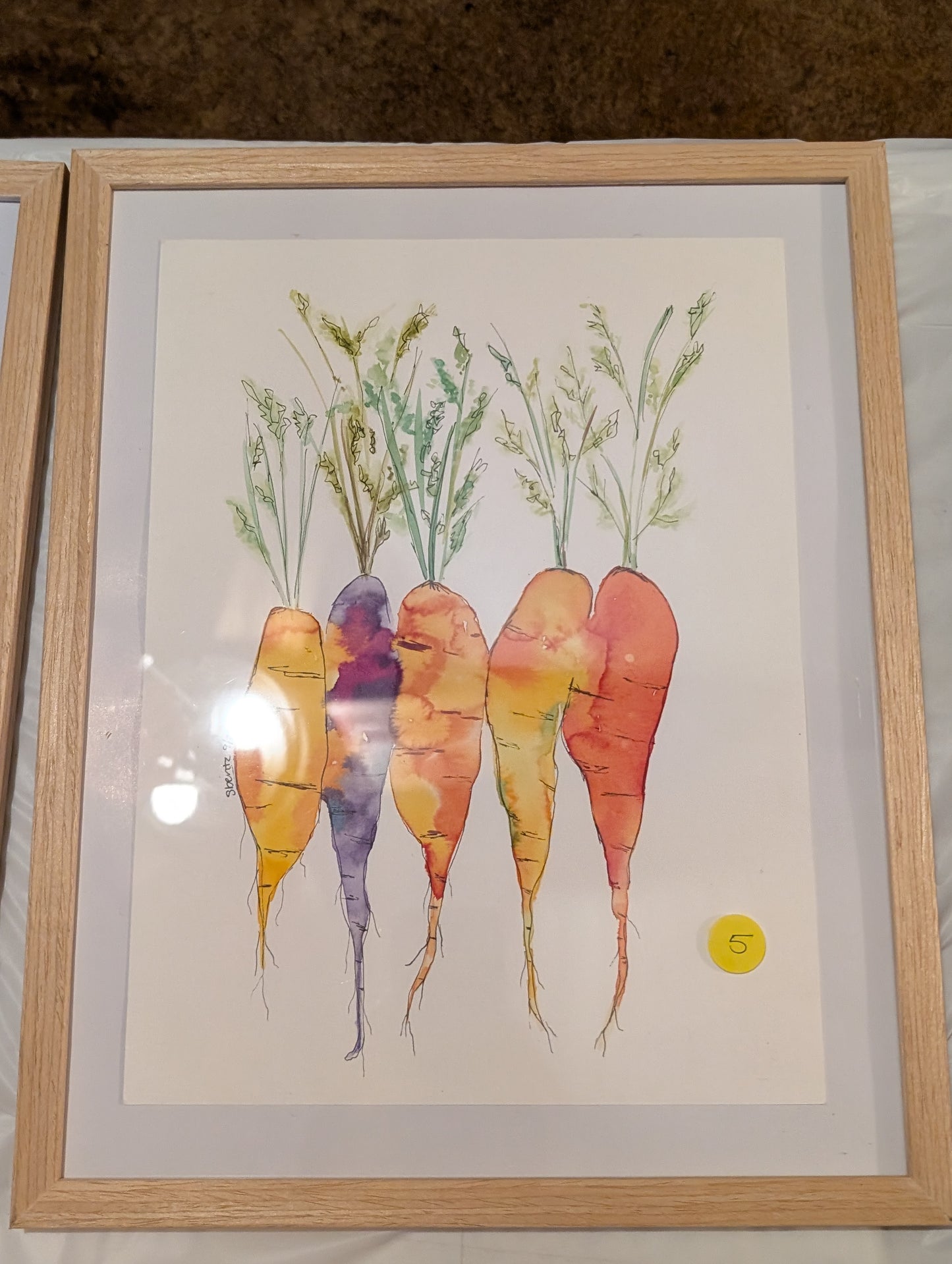 Item 5 - Carrots Water Color Painting