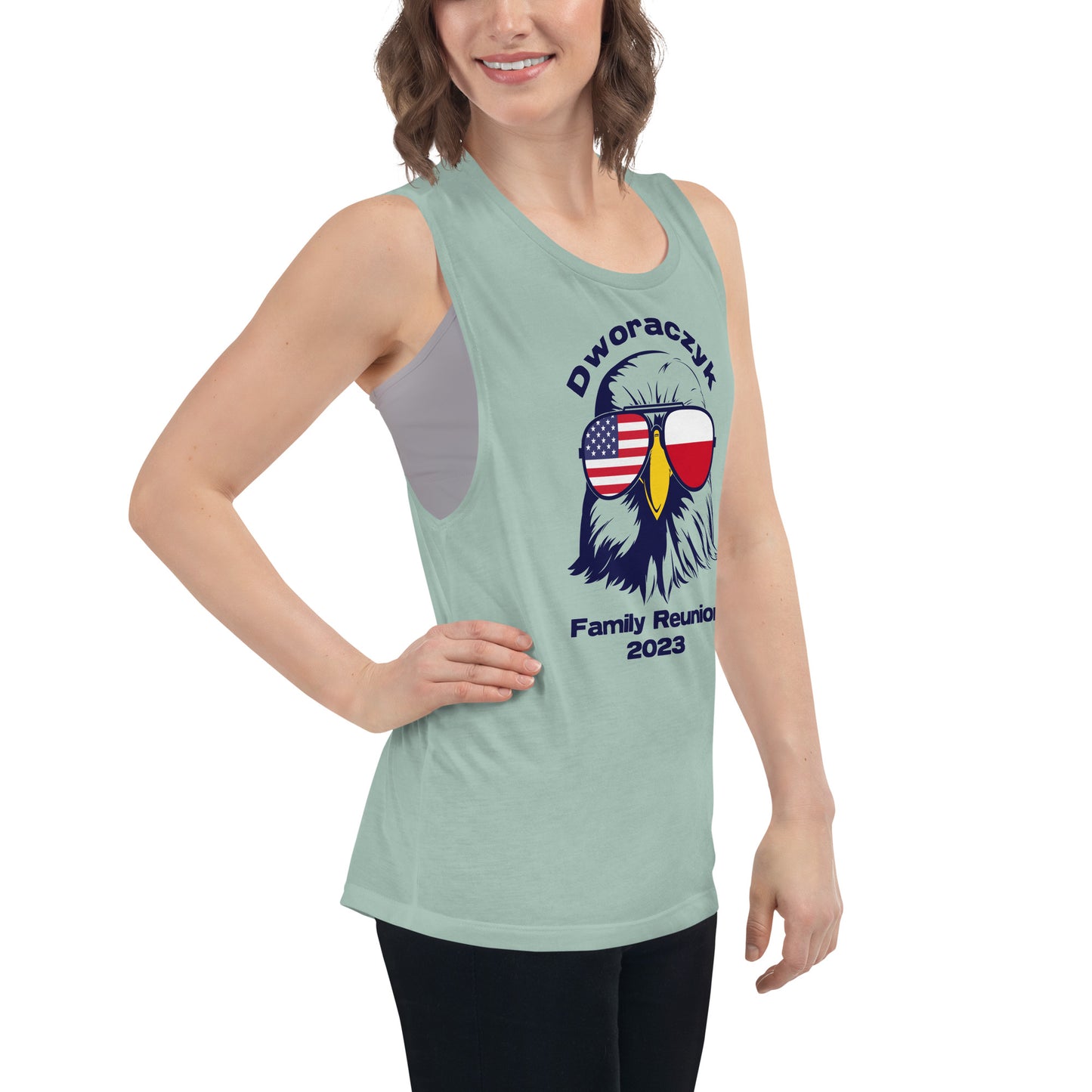 2023 Official Reunion Ladies’ Muscle Tank - BLUE LOGO