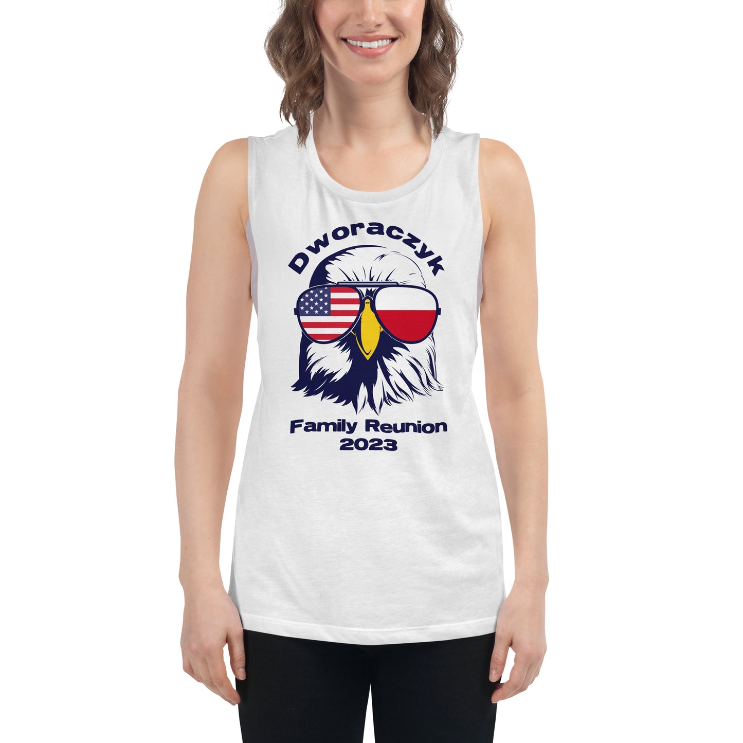 2023 Official Reunion Ladies’ Muscle Tank - BLUE LOGO