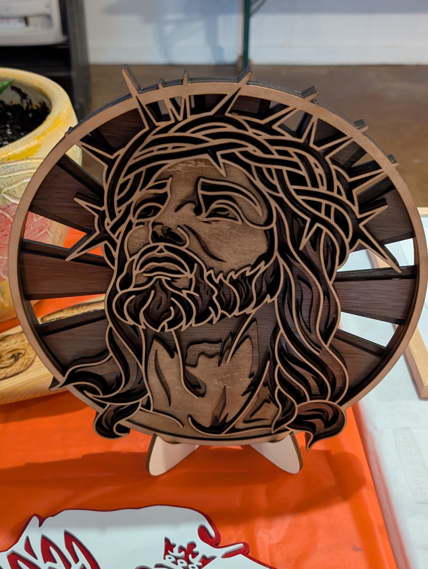 Item 35 - Jesus wooden portrait