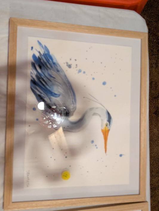 Item 4 - Blue Heron Water Color Painting